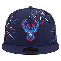 NBA Milwaukee Bucks Americana Fireworks 59FIFTY Fitted Hat