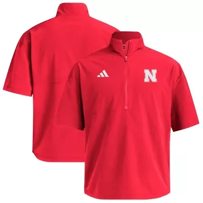 NCAA Nebraska Huskers Woven Quarter-Zip Short Sleeve Pullover