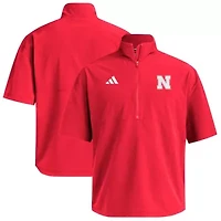 NCAA Nebraska Huskers Woven Quarter-Zip Short Sleeve Pullover