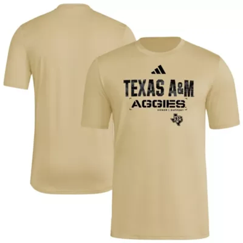 NCAA Texas A&M Aggies 2025 Military Appreciation Pre-Game AEROREADY T-Shirt