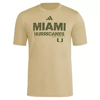 Miami (FL) Hurricanes NCAA 2025 Military Appreciation Pre-Game AEROREADY T-Shirt