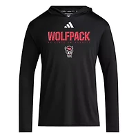 NCAA NC State Wolfpack 2025 AEROREADY Sideline Training Long Sleeve Hooded T-Shirt