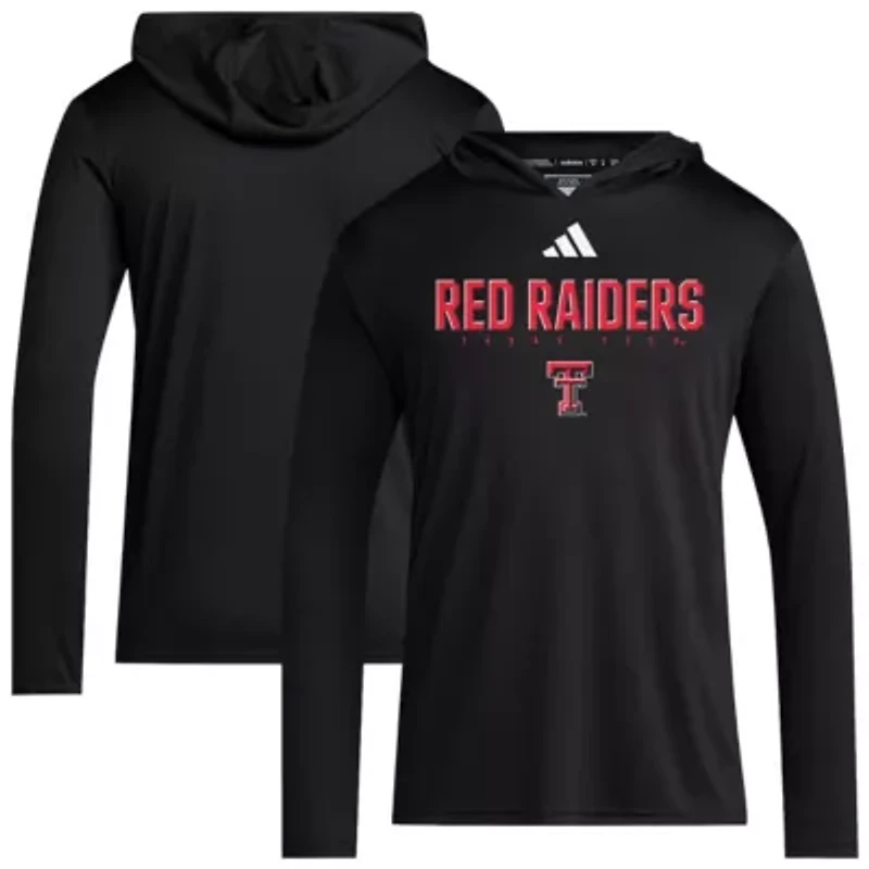 Texas Tech Red Raiders NCAA 2025 AEROREADY Sideline Training Long Sleeve Hooded T-Shirt