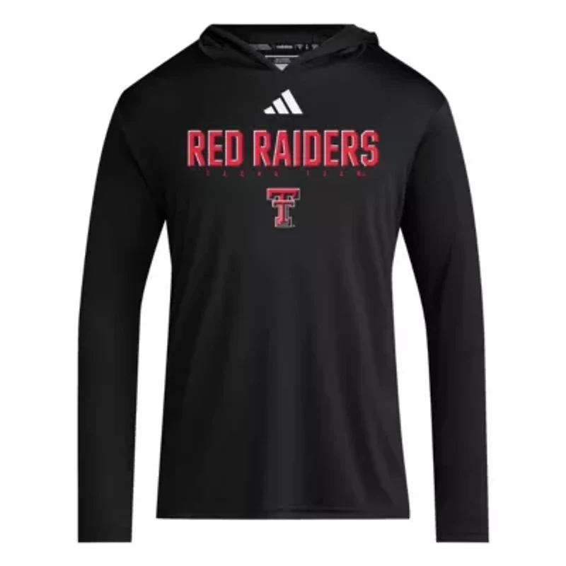 Texas Tech Red Raiders NCAA 2025 AEROREADY Sideline Training Long Sleeve Hooded T-Shirt