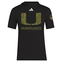 Miami (FL) Hurricanes NCAA 2025 Military Appreciation AEROREADY Hooded T-Shirt