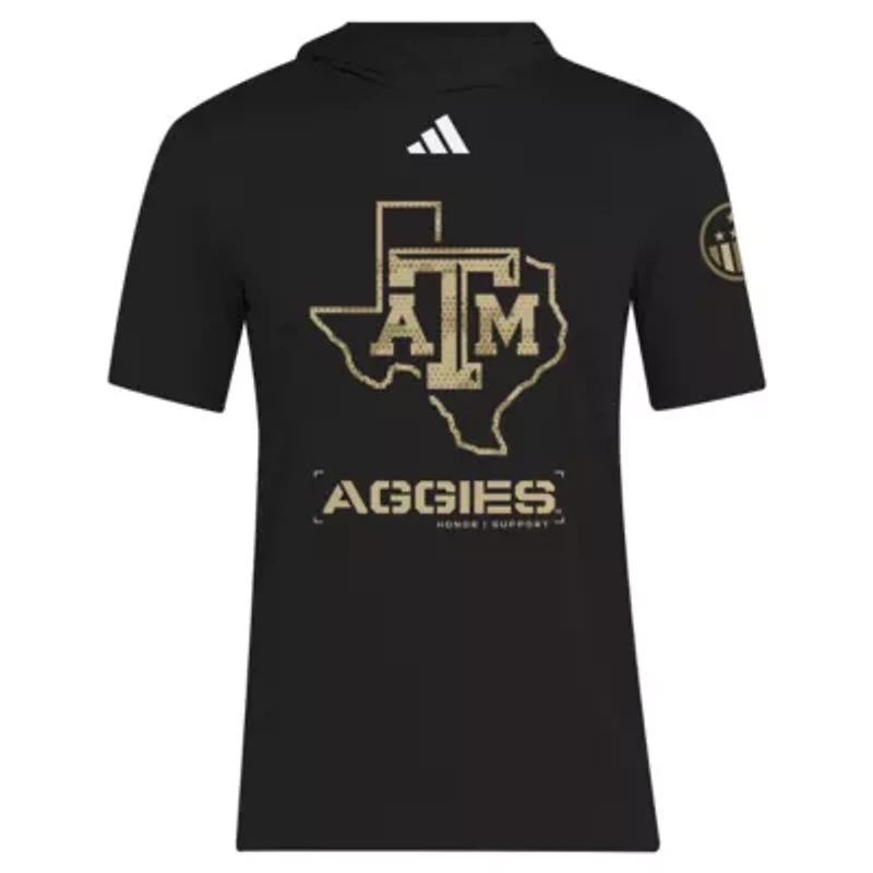 NCAA Texas A&M Aggies 2025 Military Appreciation AEROREADY Hooded T-Shirt