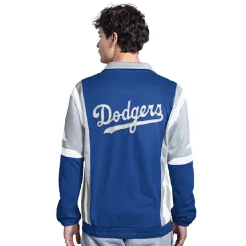 MLB Royal/Gray Los Angeles Dodgers Contender Tricot Full-Zip Track Jacket
