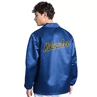 MLB Milwaukee Brewers Cooperstown Collection Point Man Full-Snap Coaches Jacket