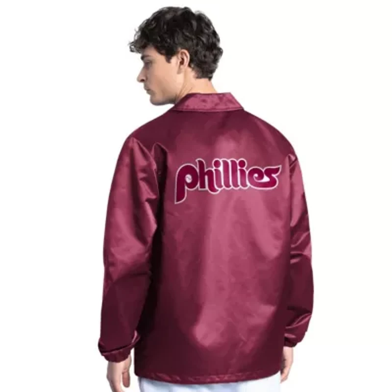 MLB Philadelphia Phillies Cooperstown Collection Point Man Full-Snap Coaches Jacket