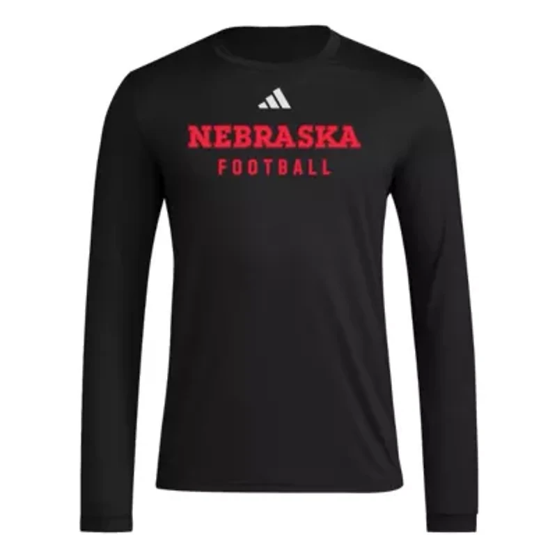 NCAA Nebraska Huskers Locker Practice Football Pre-Game Long Sleeve T-Shirt