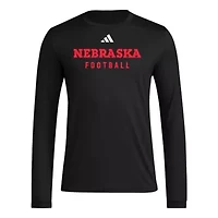NCAA Nebraska Huskers Locker Practice Football Pre-Game Long Sleeve T-Shirt