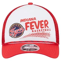 WNBA Unisex White/Red Indiana Fever 9FORTY A-Frame Graphic Trucker Hat