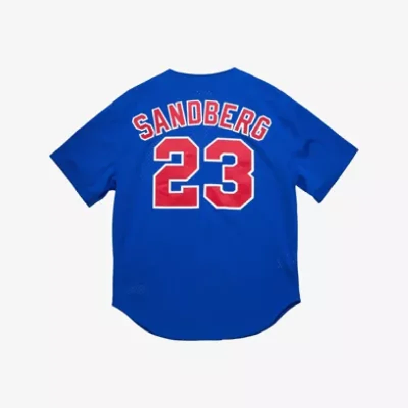 MLB Ryne Sandberg Chicago Cubs Cooperstown Collection 1997 Mesh Batting Practice Button-Up Jersey