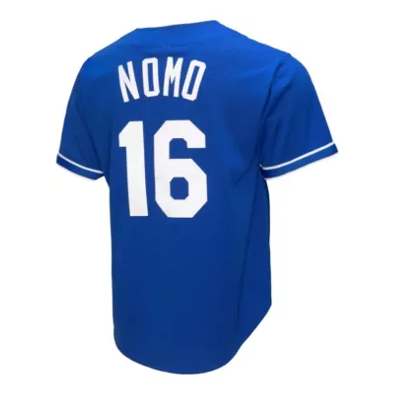 MLB Hideo Nomo Los Angeles Dodgers Cooperstown Collection Mesh Batting Practice Button-Up Jersey