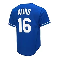 MLB Hideo Nomo Los Angeles Dodgers Cooperstown Collection Mesh Batting Practice Button-Up Jersey