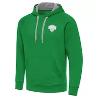 NBA Kelly New York Knicks St. Patrick's Day Victory Raglan Pullover Hoodie