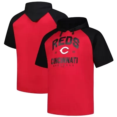MLB Cincinnati Reds Big & Tall Short Sleeve Pullover Hoodie