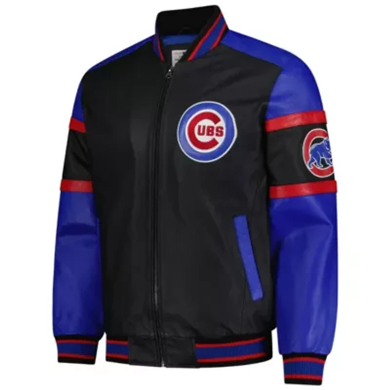 MLB Chicago Cubs Full-Zip Leather Varsity Jacket