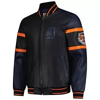 MLB Detroit Tigers Full-Zip Leather Varsity Jacket