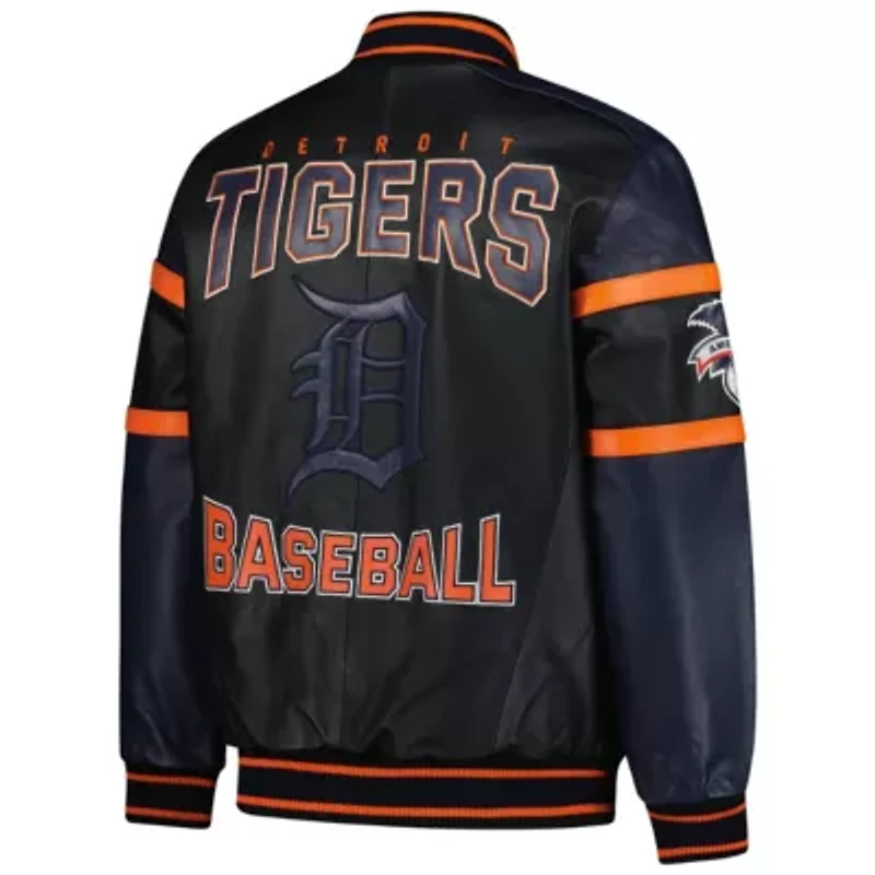 MLB Detroit Tigers Full-Zip Leather Varsity Jacket