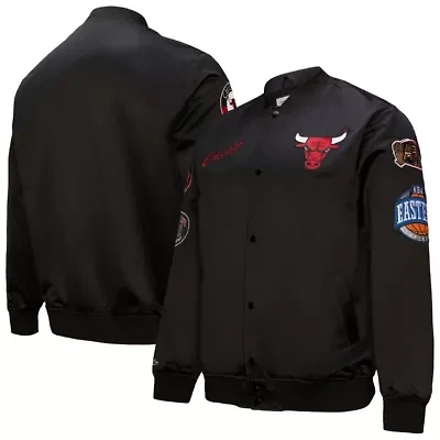 NBA Chicago Bulls Hardwood Classics Blackout Collection Satin Full-Zip Jacket