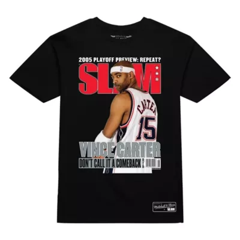 Hardwood Classic Teams Unisex Vince Carter New Jersey Nets Don't Call It A Comeback SLAM Cover T-Shirt
