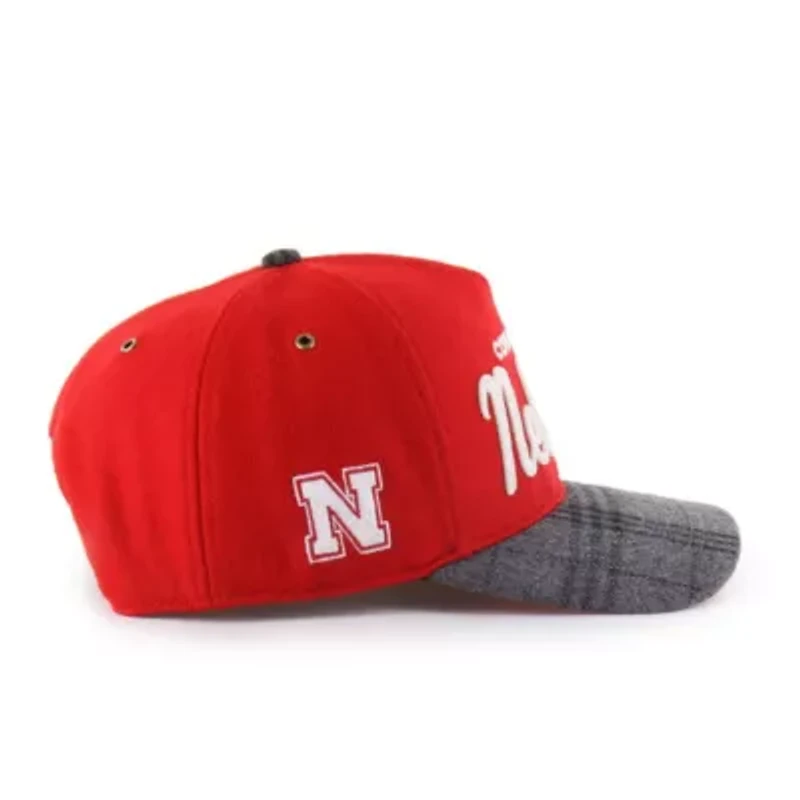 NCAA Unisex Nebraska Huskers Windowpane Plaid Collection Hitch Adjustable Hat