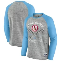 MLB St. Louis Cardinals Raw Edge Raglan Long Sleeve Baseball T-Shirt