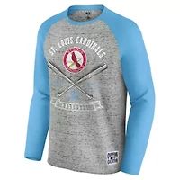 MLB St. Louis Cardinals Raw Edge Raglan Long Sleeve Baseball T-Shirt