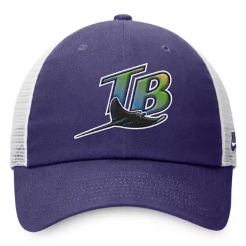 MLB Nike Purple/White Tampa Bay Rays Rise Adjustable Trucker Hat