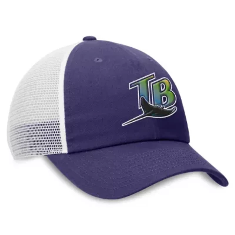 MLB Nike Purple/White Tampa Bay Rays Rise Adjustable Trucker Hat