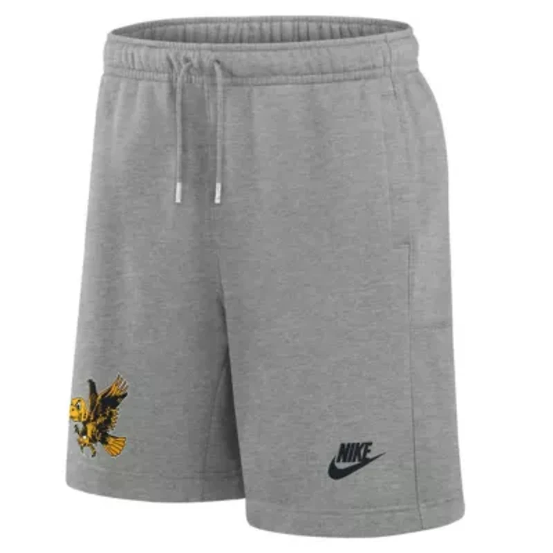 NCAA Nike Heather Iowa Hawkeyes Legacy Fleece Essential Shorts