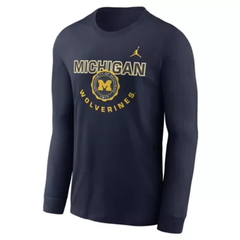 NCAA Nike Michigan Wolverines Slogan Long Sleeve T-Shirt