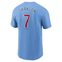 MLB Nike Dansby Swanson Light Chicago Cubs Fuse Name & Number T-Shirt