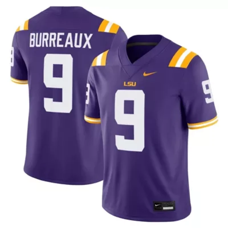 NCAA Nike Joe Burrow LSU Tigers "Burreaux" Nameplate Home Game Football Jersey