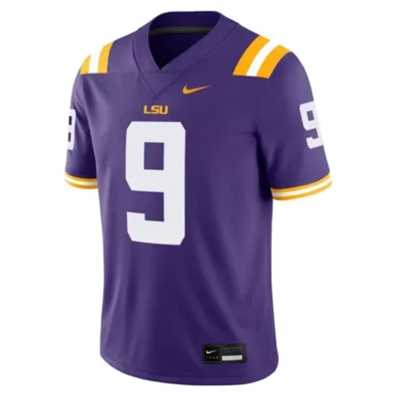 NCAA Nike Joe Burrow LSU Tigers "Burreaux" Nameplate Home Game Football Jersey