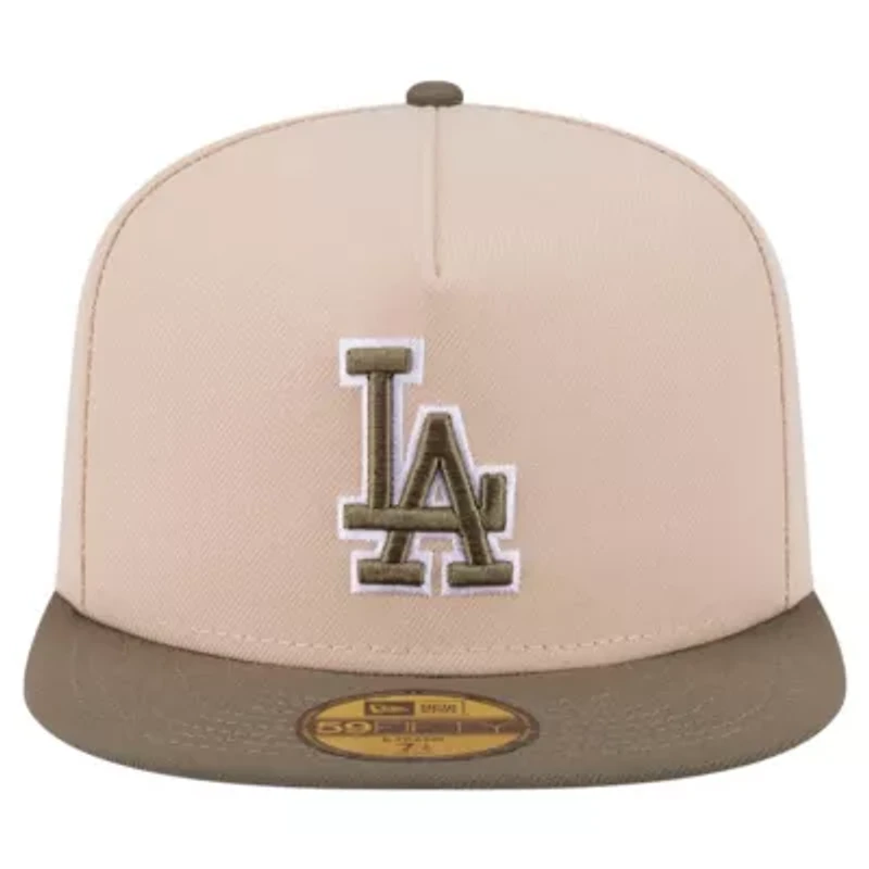 MLB Light Beige/Olive Los Angeles Dodgers Two-Tone Color Pack A-Frame 59FIFTY Fitted Hat