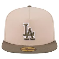 MLB Light Beige/Olive Los Angeles Dodgers Two-Tone Color Pack A-Frame 59FIFTY Fitted Hat