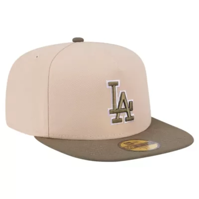 MLB Light Beige/Olive Los Angeles Dodgers Two-Tone Color Pack A-Frame 59FIFTY Fitted Hat