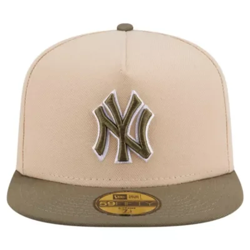 MLB Light Beige/Olive New York Yankees Two-Tone Color Pack A-Frame 59FIFTY Fitted Hat