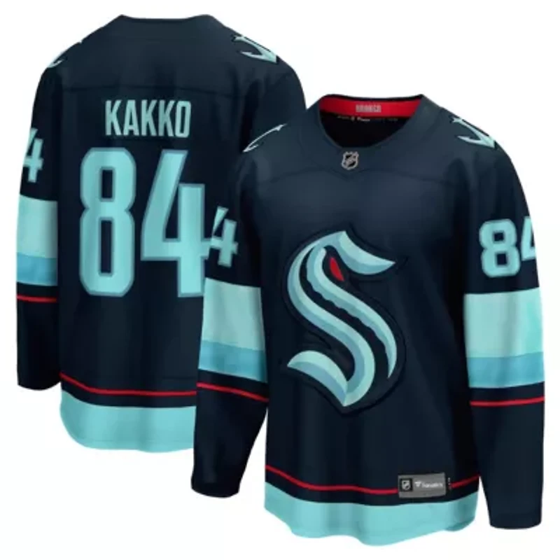NHL Fanatics Kaapo Kakko Deep Sea Seattle Kraken Home Breakaway Player Jersey