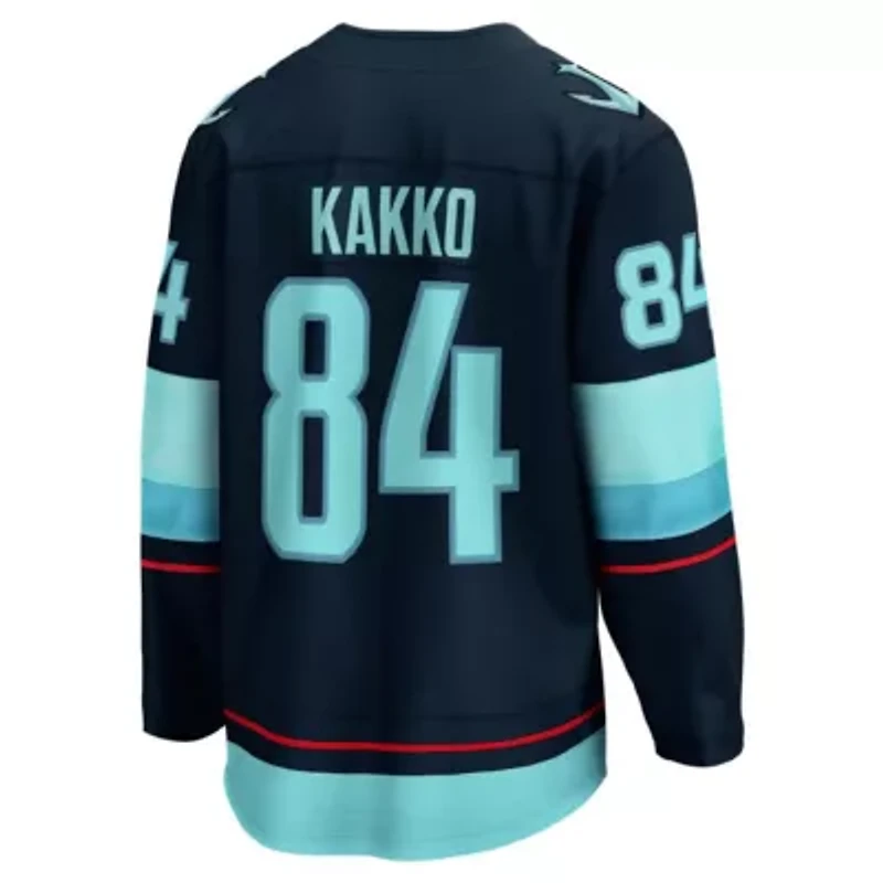 NHL Fanatics Kaapo Kakko Deep Sea Seattle Kraken Home Breakaway Player Jersey