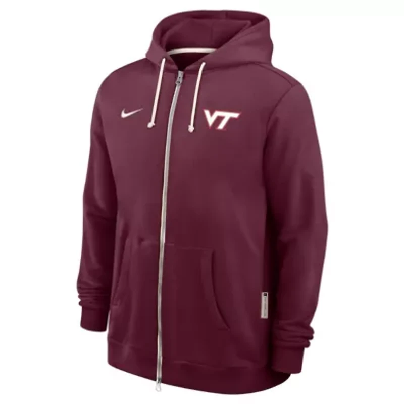 NCAA Nike Virginia Tech Hokies 2025 Sideline Performance Full-Zip Hoodie