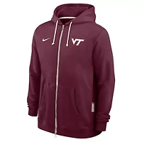 NCAA Nike Virginia Tech Hokies 2025 Sideline Performance Full-Zip Hoodie