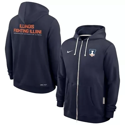 NCAA Nike Illinois Fighting Illini 2025 Sideline Performance Full-Zip Hoodie
