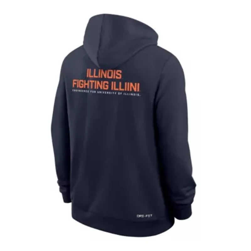 NCAA Nike Illinois Fighting Illini 2025 Sideline Performance Full-Zip Hoodie