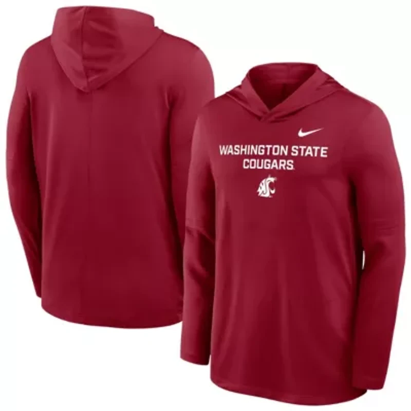 NCAA Nike Washington State Cougars 2025 Sideline Dri-FIT Long Sleeve Hoodie T-Shirt
