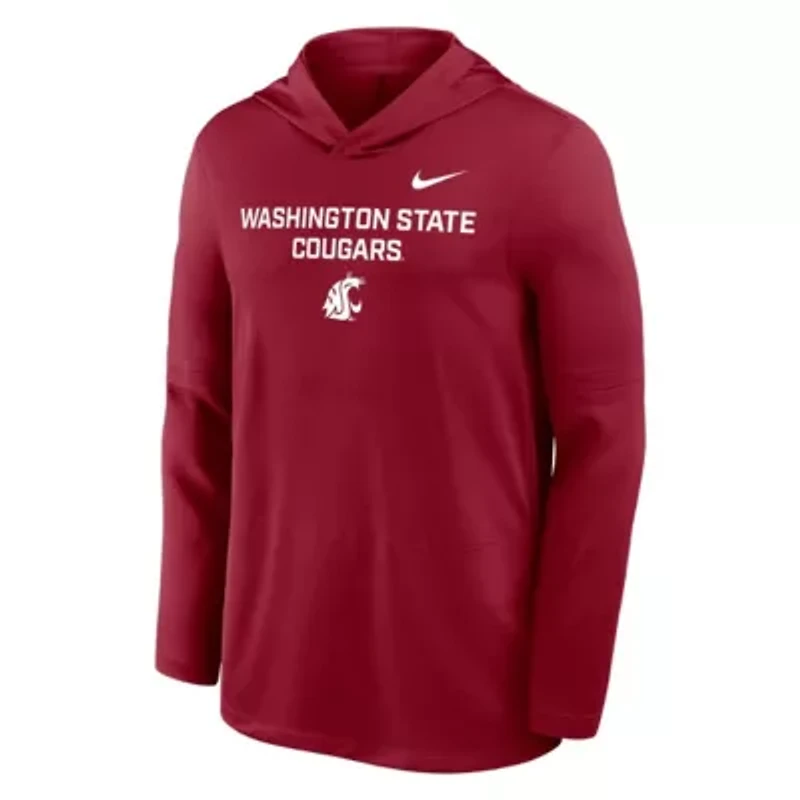 NCAA Nike Washington State Cougars 2025 Sideline Dri-FIT Long Sleeve Hoodie T-Shirt