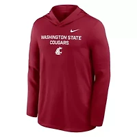 NCAA Nike Washington State Cougars 2025 Sideline Dri-FIT Long Sleeve Hoodie T-Shirt