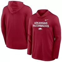NCAA Nike Arkansas Razorbacks 2025 Sideline Dri-FIT Long Sleeve Hoodie T-Shirt